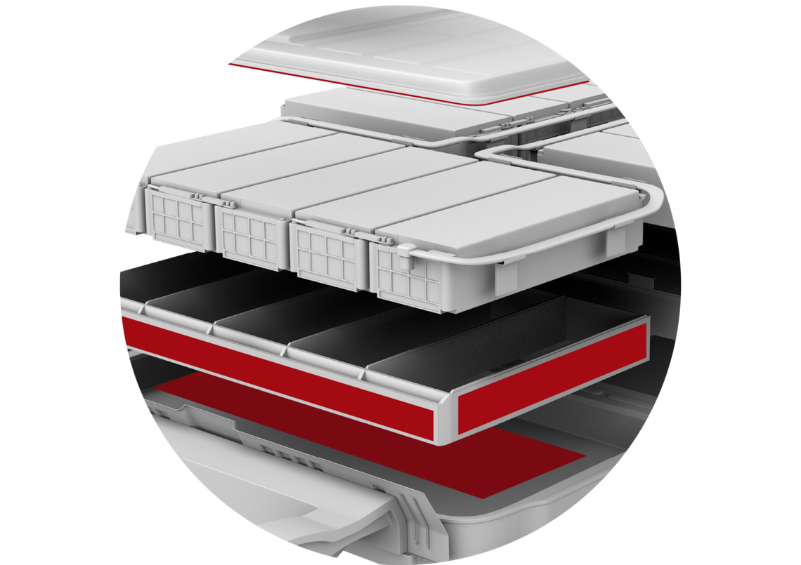 Batteriekonstruktion-Daempfung-Dichtung-Montage